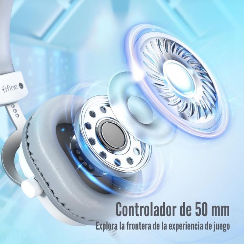 Fifine---Audifono-Ampligame-H9-Surround-Sound-71---Blanco