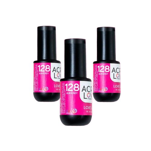 Acry Love Esmalte Gel Uv Burgundy 3 Unid