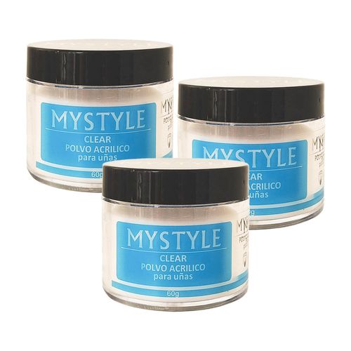 Mystyle Polvo Acrilico Clear 30Gr 3 Unid
