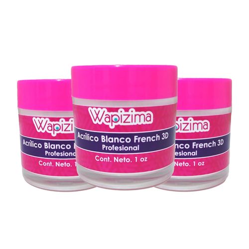 Wapizima Polvo Acrilico Blanco French 1Oz 3 Unid