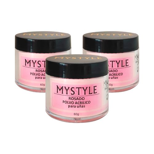 Mystyle Polvo Acrilico Pink 30Gr 3 Unid