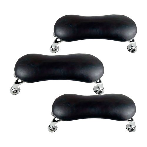 Reposabrazos Para Uñas  Acero Inoxidable y Cuero 3Uni