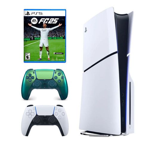 Consola Playstation 5 Slim Lectora de Discos + Mando Dualsense Chroma Teal + FC 25