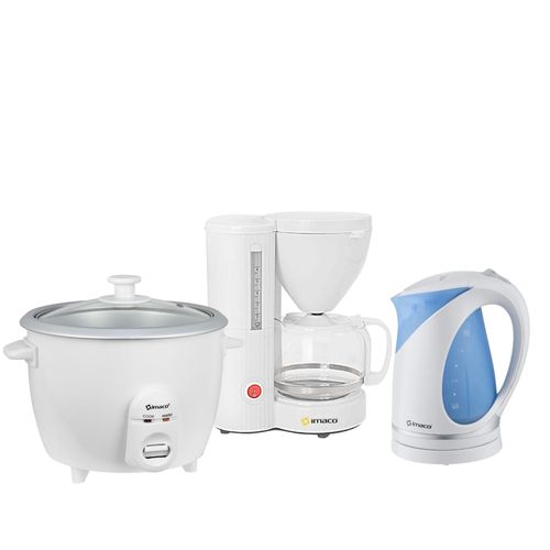 Tricombo IMACO Olla Arrocera RC15 + Cafetera ICM608 + Hervidor KE2004