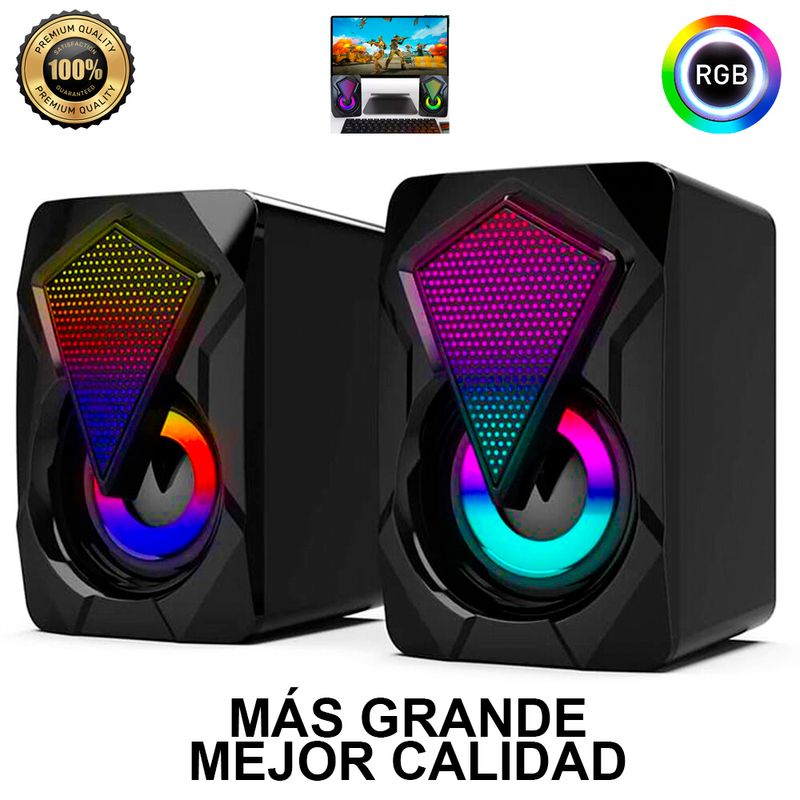 Parlantes-Gamer-D4500-Luces-Multicolor-RGB-Dreizt