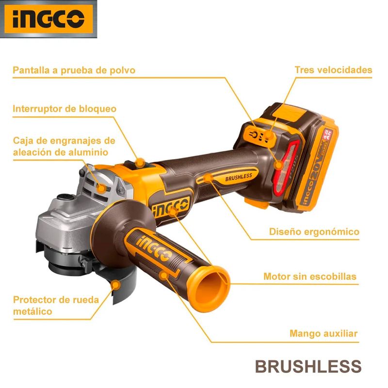 Amoladora-Brushless-Ingco-20V---2-Baterias-40AH---Discos