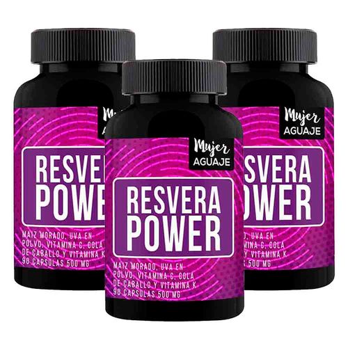 Resvera Power 90 Cápsulas  Mujer Aguaje - Pack x 3