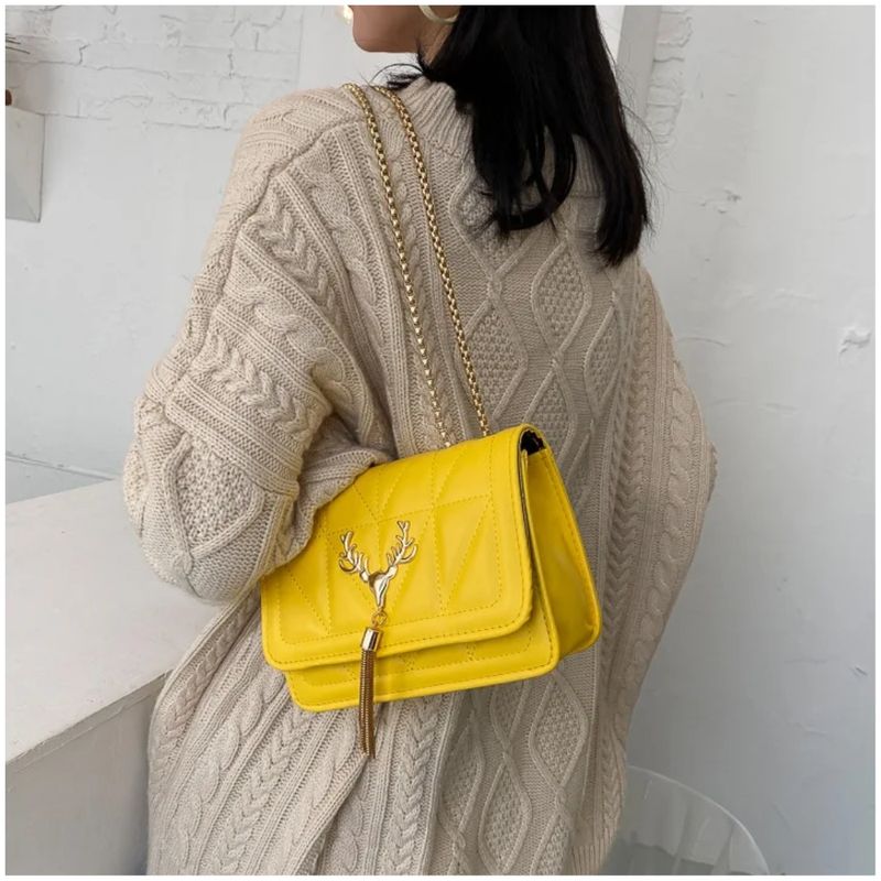 Cartera-Bolso-con-Cadena-Elegante-Amarillo-C99