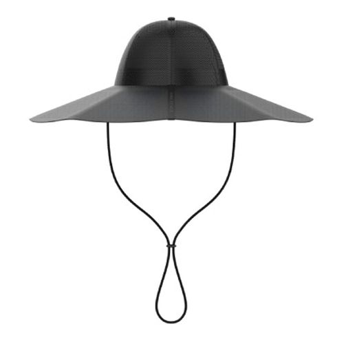 Sombrero solar Ecoflow 6V, talla M-L, resistente al agua y polvo IP65, protección UPF 50+ UV, carga solar, USB-A/C, ala ancha, negro