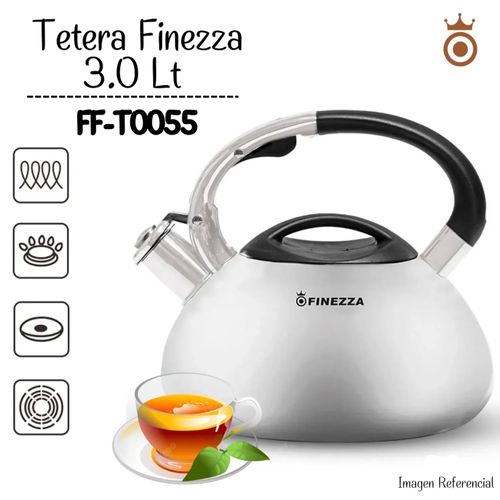 Tetera Finezza de Acero Inoxidable 3 Litros con Acabado Espejo - FF-T0055-IN