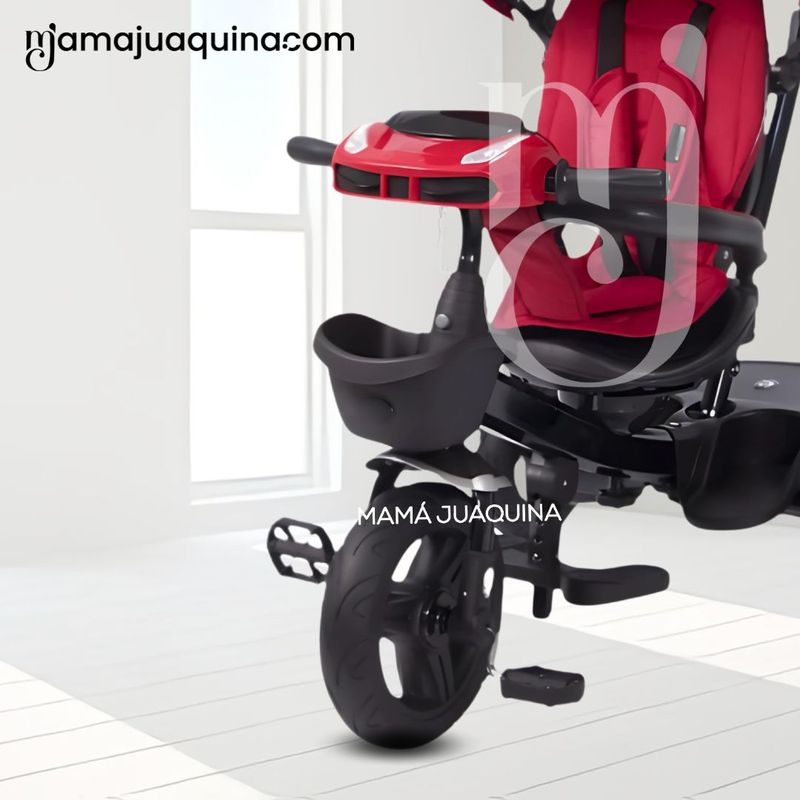 Triciclo-Guiador-3-En-1-Ebaby-«ARIA»-Red