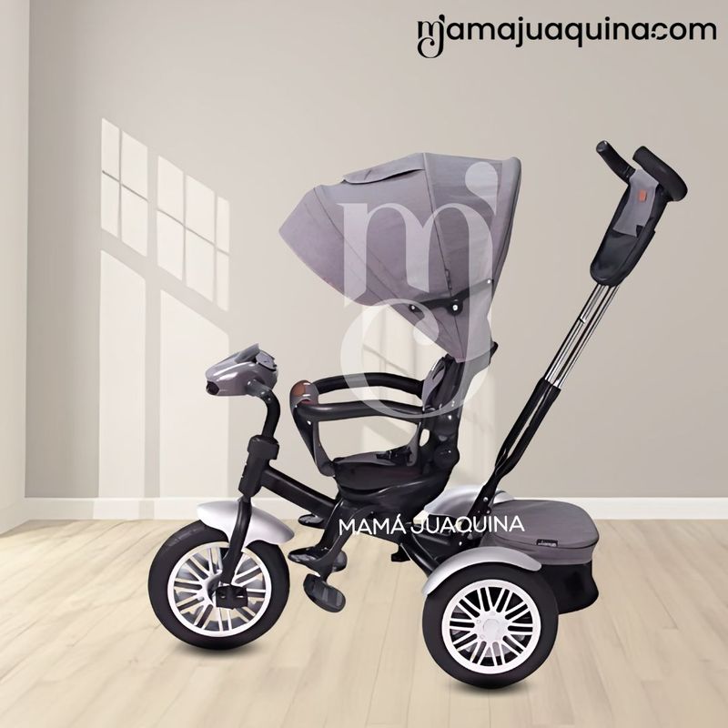 Triciclo-Guiador-3-En-1-Ebaby-«ZOE»-Gray