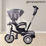Triciclo-Guiador-3-En-1-Ebaby-«ZOE»-Gray