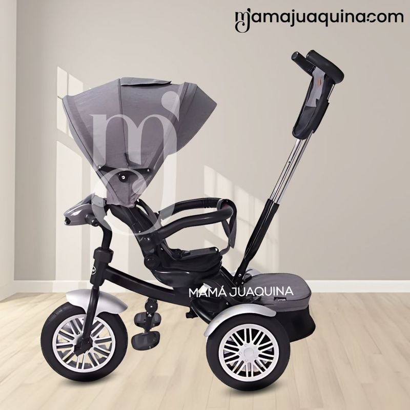 Triciclo-Guiador-3-En-1-Ebaby-«ZOE»-Gray