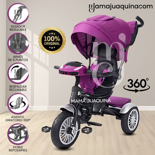 Triciclo Guiador 3 En 1 Ebaby «ZOE» Pink