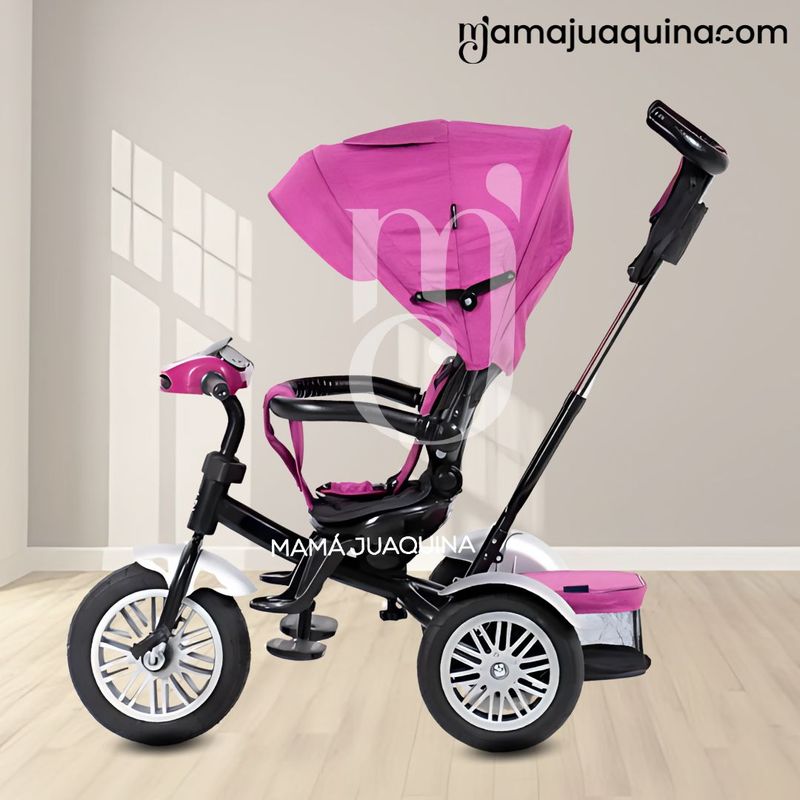 Triciclo-Guiador-3-En-1-Ebaby-«ZOE»-Pink