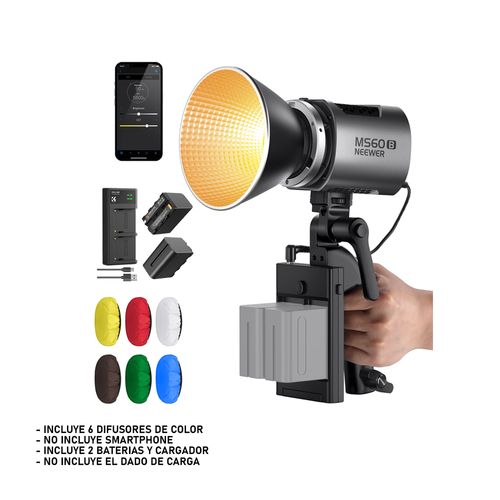 Luz Continua Neewer MS60B Bi-Color + 2 Baterias y Cargador F970
