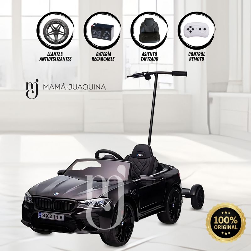 Carro-a-Bateria-para-Niño-y-Adulto-BMW-«SX2118»-Licensed-Negro
