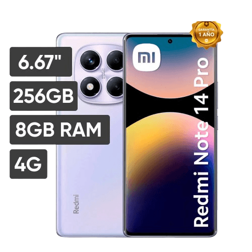 Celular Xiaomi Redmi Note 14 Pro Purpura 8GB RAM 256GB ROM - 6.67"