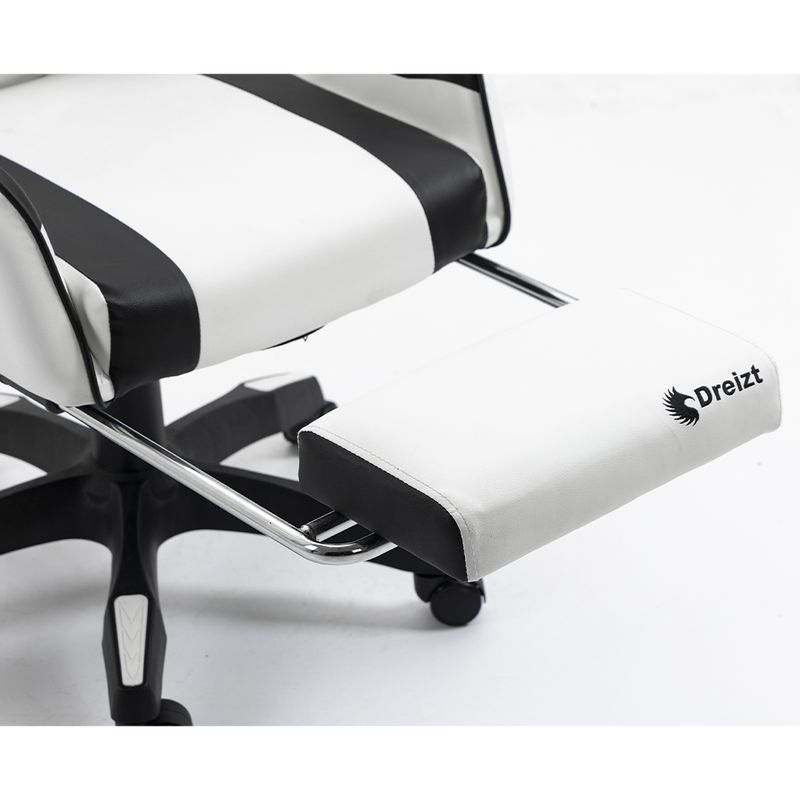 Silla-Gamer-Ergonomica-Dreizt-Shine-Series-Blanco-con-Posapies-Reclinable