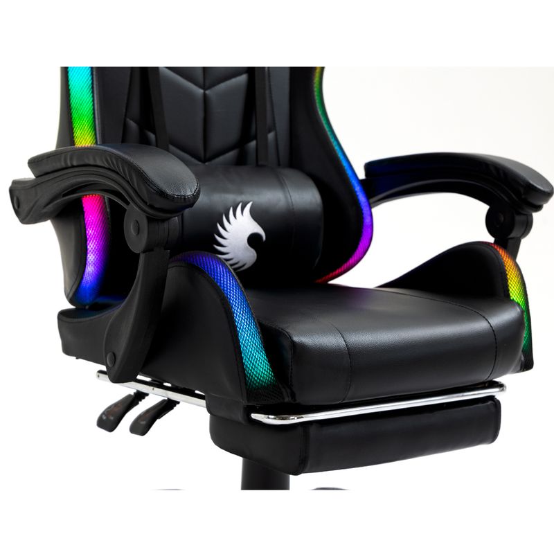 Silla-Gamer-Ergonomica-Dreizt-Shine-RGB-Series-Negro-Luces-con-Posapies-Reclinable