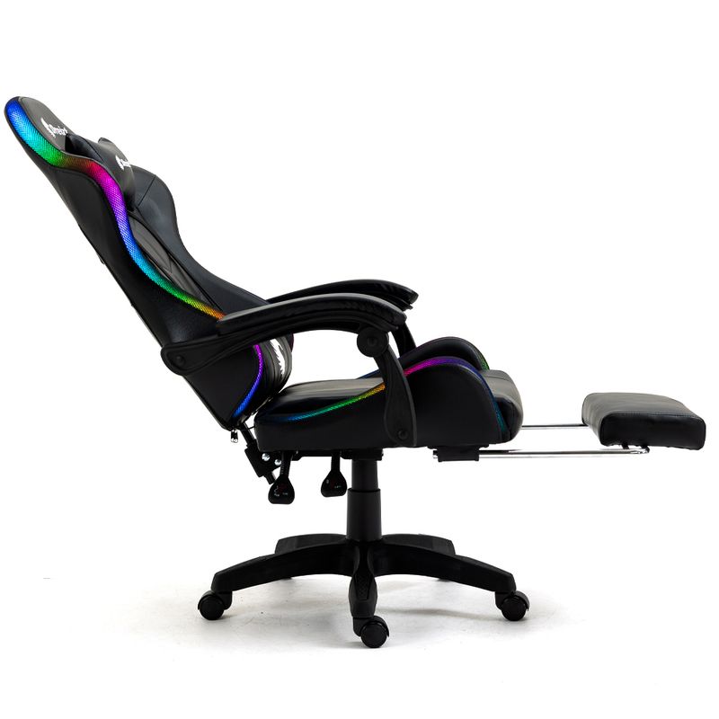Silla-Gamer-Ergonomica-Dreizt-Shine-RGB-Series-Negro-Luces-con-Posapies-Reclinable