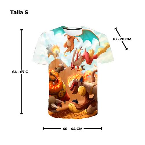 Pokemon Polo Tipo Fuego Edicion Talla S