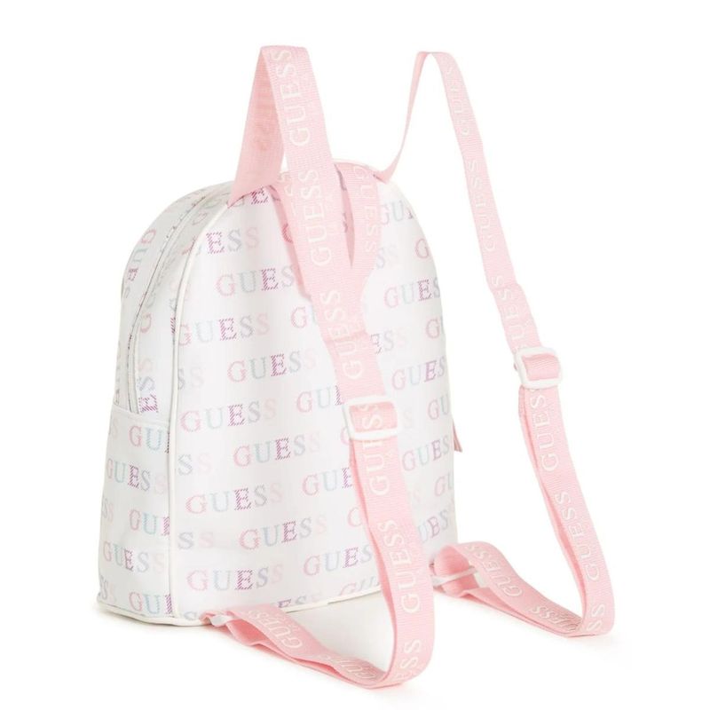 Mochila-Nailon-Guess-Allover-Print---Blanco
