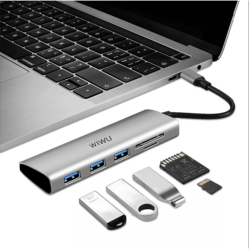 Adaptador-Hub-5-en-1-Wiwu-para-MacBook-y-Laptop