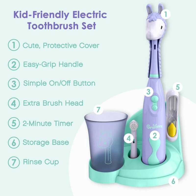 Set-Cepillo-de-Dientes-Electrico-para-niño-Brusheez---Luna-la-Llama