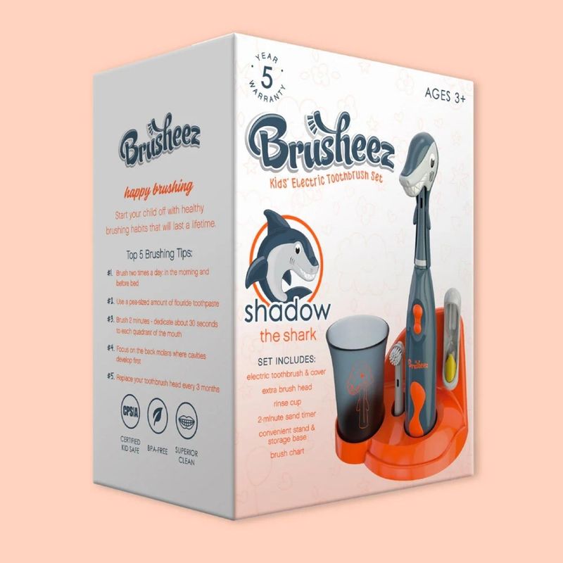 Set-Cepillo-de-Dientes-Electrico-para-niño-Brusheez---Shadow-el-Tiburon