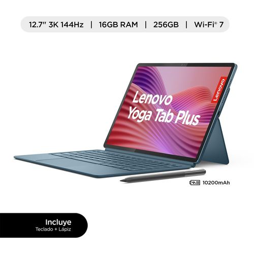 Tableta Lenovo Yoga Tab Plus Qualcomm Snapdragon 8 16GB RAM 256GB 12.7" 3K 144Hz Teclado + Lápiz Tab Pen Pro