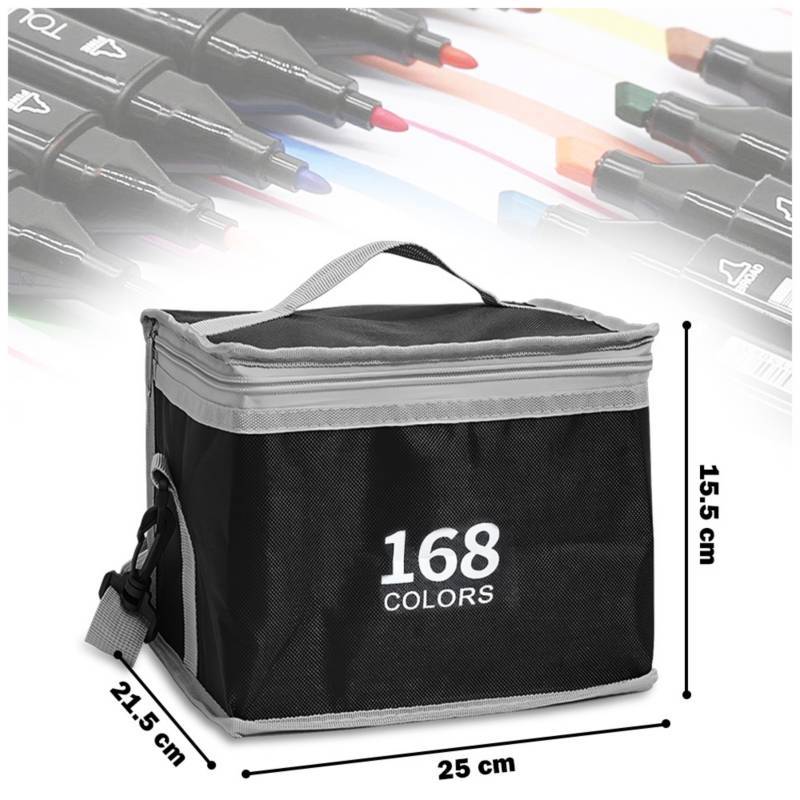 Set-de-168-Plumones-Doble-Punta-con-Estuche-Arte-Premium-Con-Base-y-Correa