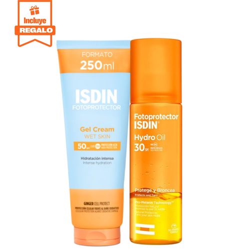 Duo ISDIN GEL CREMA WET SKIN 50+ 250ML + HYDRO OIL SPF 30 200 ML