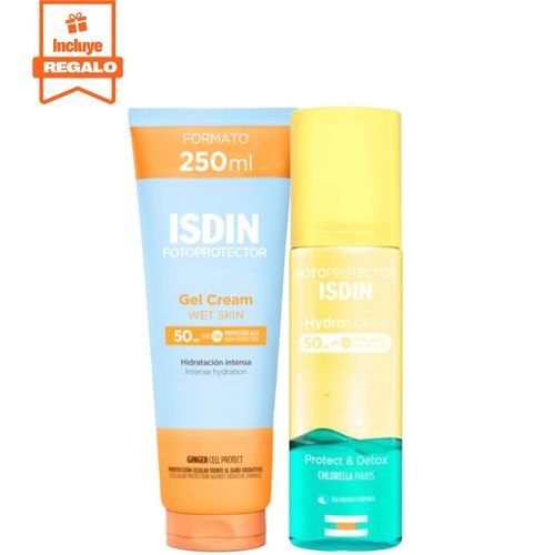 Duo ISDIN GEL CREMA WET SKIN 50+ 250ML + HYDROLOTION SPF 50+ 200ML