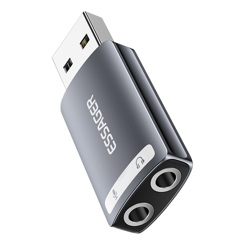 Tarjeta De Sonido Externa USB A 2 Entradas Jack Essager