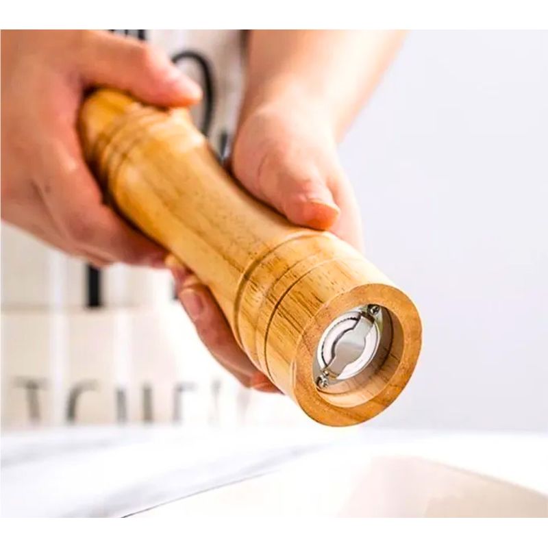 Pimentero-Molinillo-de-sal-y-pimienta-madera-PINO-grosor-ajustable-20cm-Alto