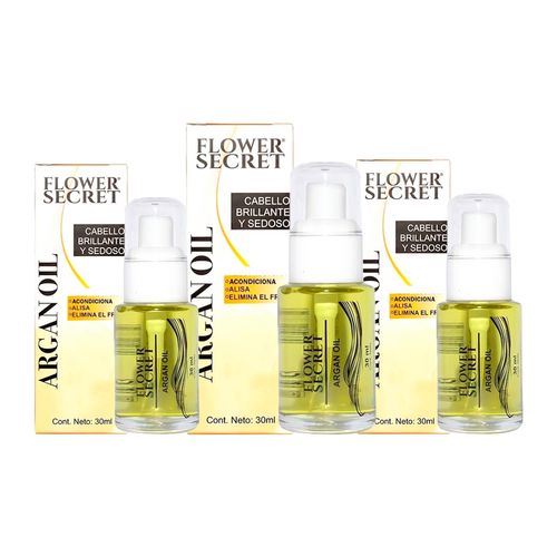 Aceite Capilar Argan 30ml Flower Secret 3 Unid