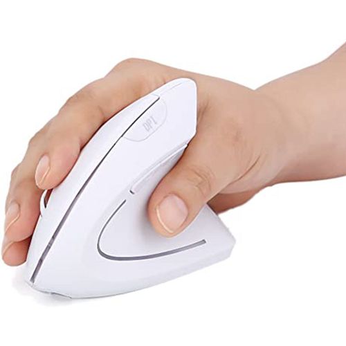 Mouse Vertical Inalambrico Ergonómico Usb Evita Túnel Carpiano - BLANCO