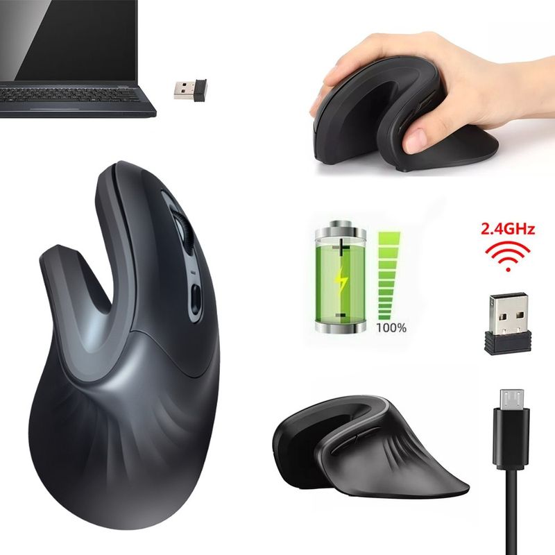 Mouse-Vertical-Inalambrico-Ergonomico-1600-DPI-USB-24Hz-recargable
