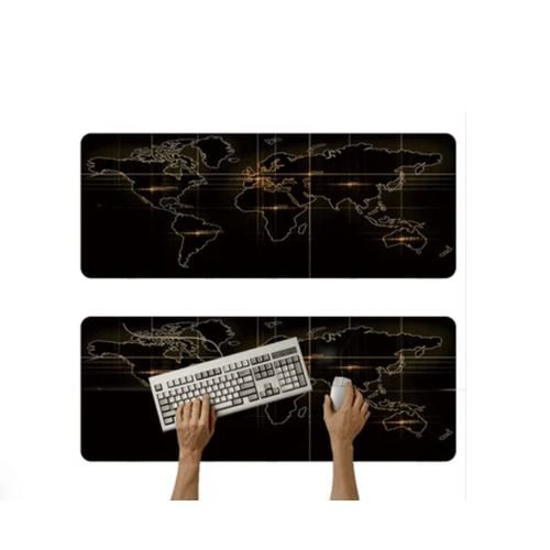 Mouse pad Base Escritorio Extra Large 30x80cm Computador Mapa negro S