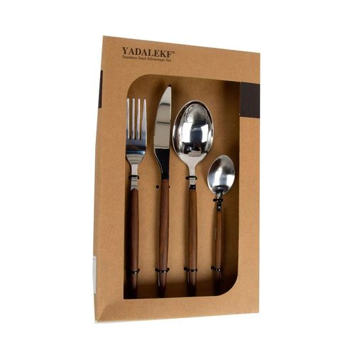 Set de Cubiertos de 16 Piezas con Mango de Madera – 10286558