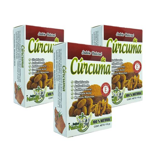 Jabón Natural Corporal De Curcuma 110Gr 3 Und