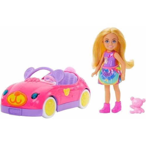Barbie Chelsea con auto y oso convertible