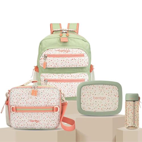 Set Bentgo Mochila Escolar, Lonchera, Porta Lonchera y Tomatodo Whimsy & Wonder - Geo Speckle