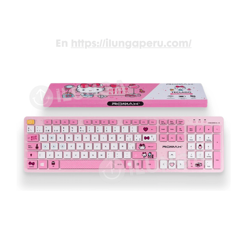 Teclado Inalambrico Bluetooth HELLO KITTY SANRIO A Pilas ROSADO
