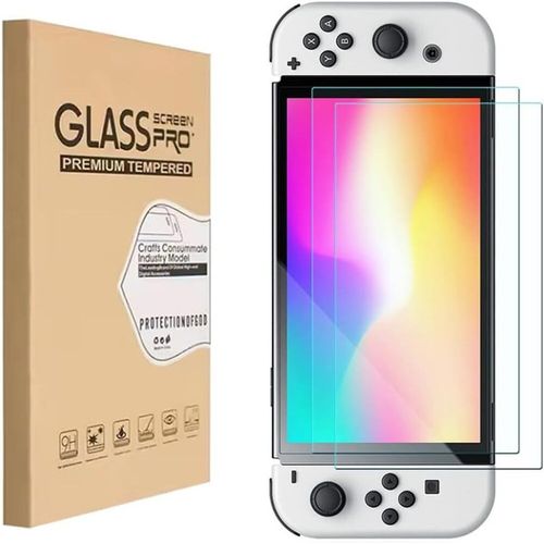 PROTECTOR DE PANTALLA MICA VIDRIO TEMPLADO NINTENDO SWITCH OLED X 2 UNIDADES