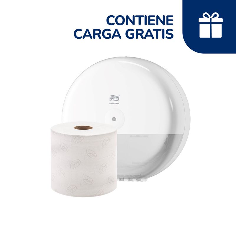 Dispensador-Papel-Higienico-Tork-Smartone-Blanco---Carga-Gratis