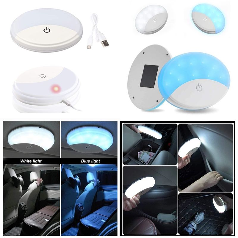 Luz-de-techo-interior-para-automovil-recargable-luz-blanca-y-azul