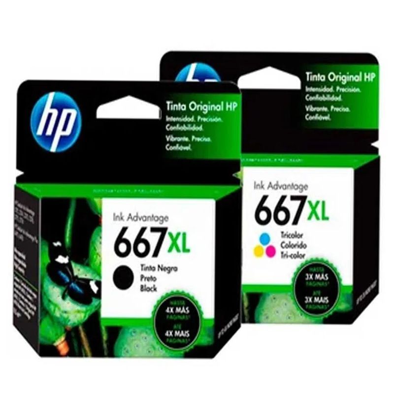Combo-Tinta-Hp--667xl--Negro---Color-